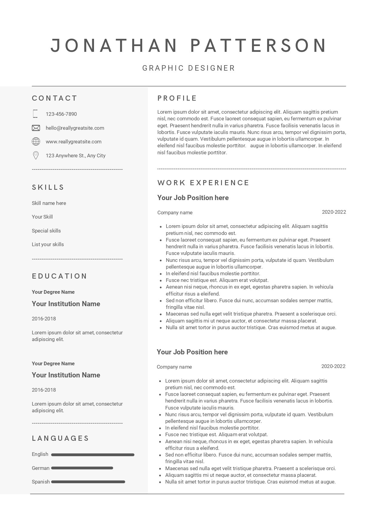 CV Template 3